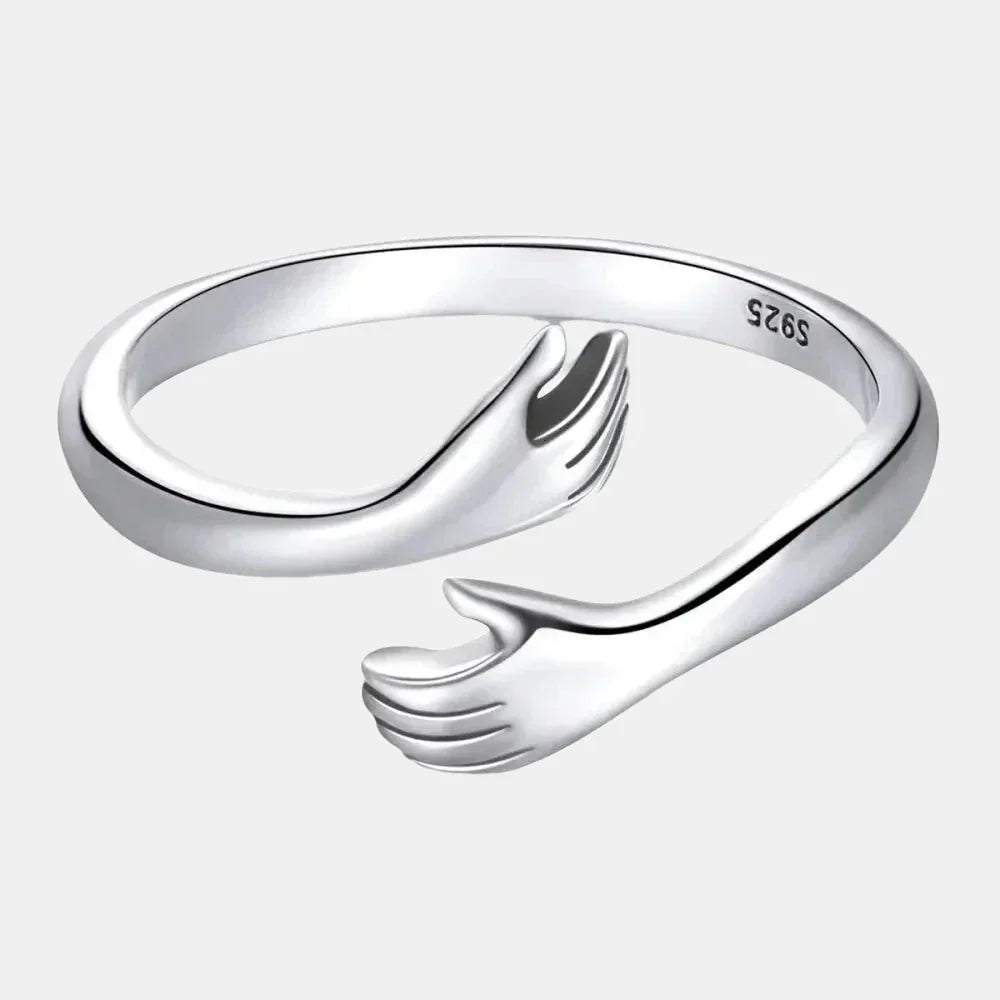 Bague Étreinte en Argent Sterling (Ajustable)