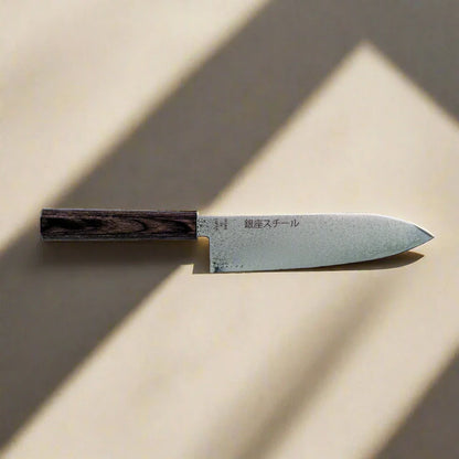 Série Seiryū (青龍) - Couteau Santoku 180 mm en acier Damas VG10