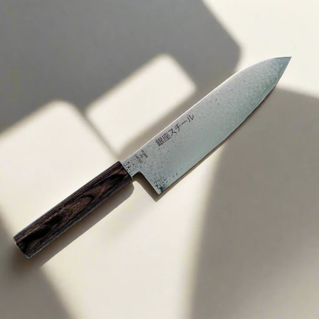 Série Seiryū (青龍) - Couteau Santoku 180 mm en acier Damas VG10