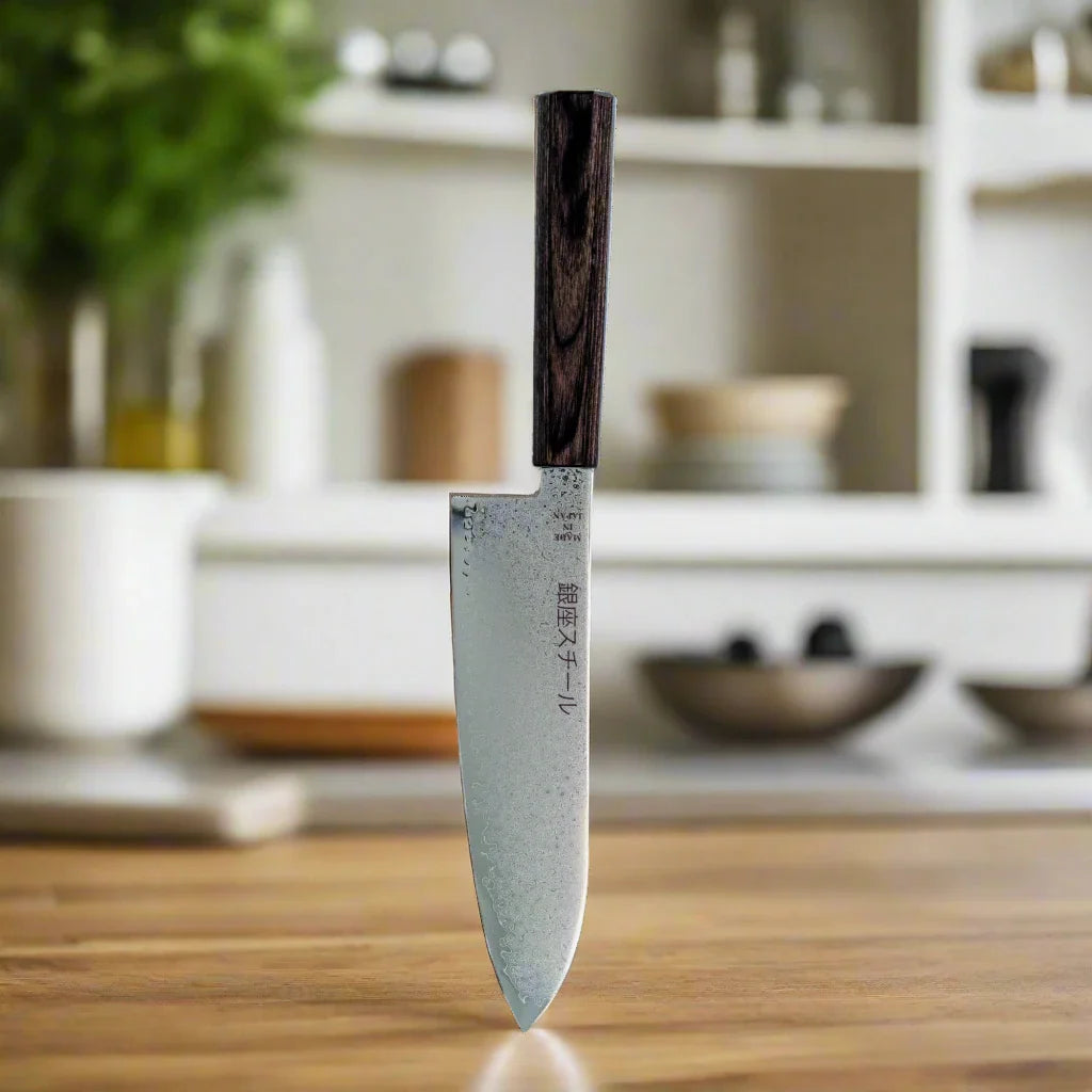 Série Seiryū (青龍) - Couteau Santoku 180 mm en acier Damas VG10