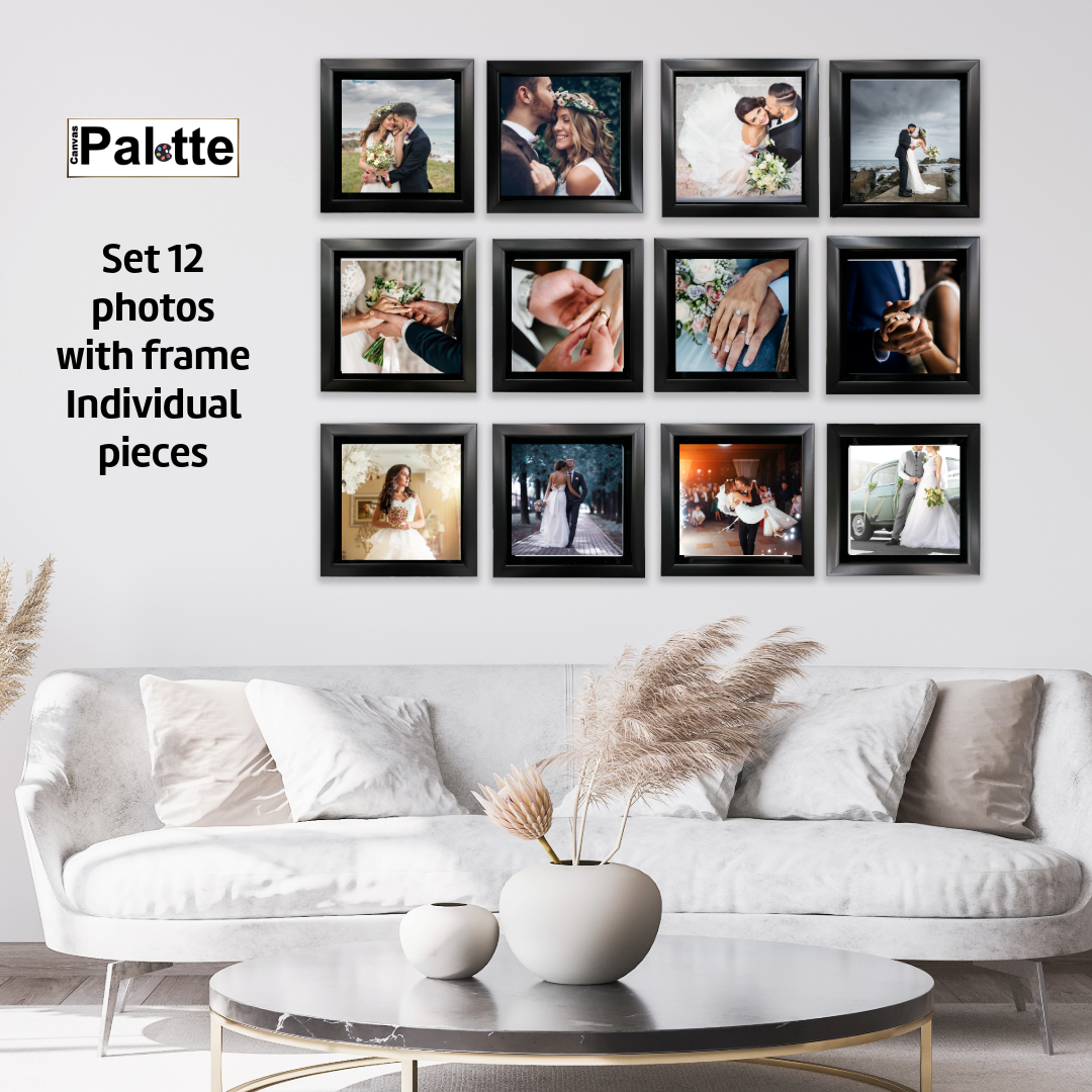Impression sur toile – Lot de 12 carrés encadrés