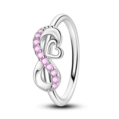 Bague Infini Amour Rose en Argent Sterling 925