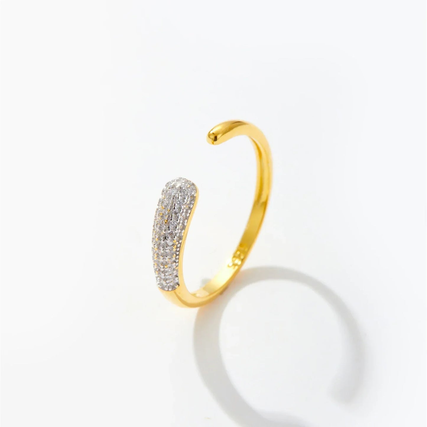 Bague réglable en argent sterling 925 et zircon