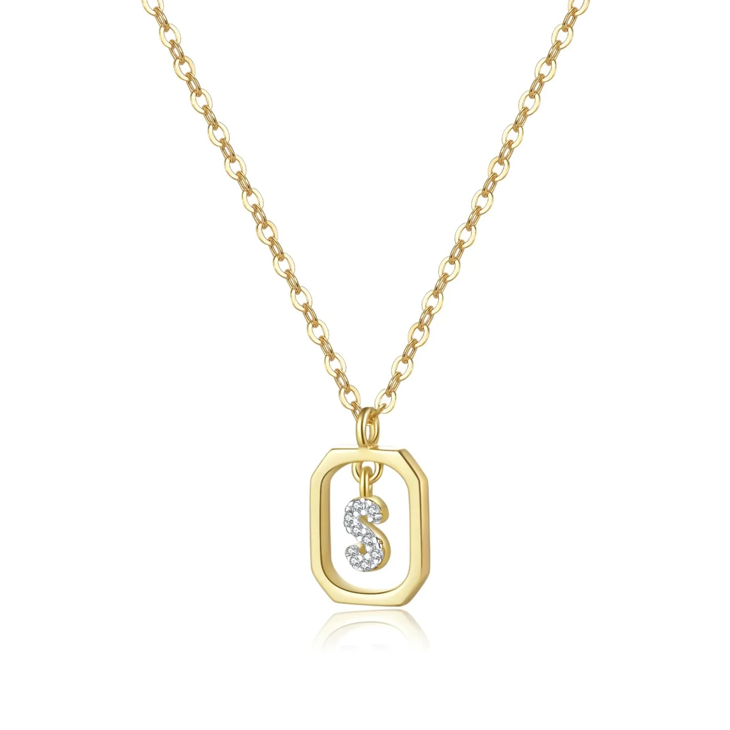 Collier initial personnalisé en argent sterling 925