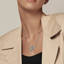 Sterling Silver Crystal Dragonfly Necklace