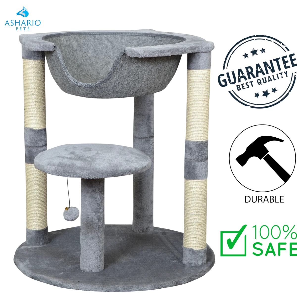 BuD'z - 2 Level Cat Tree With Suspended Bed