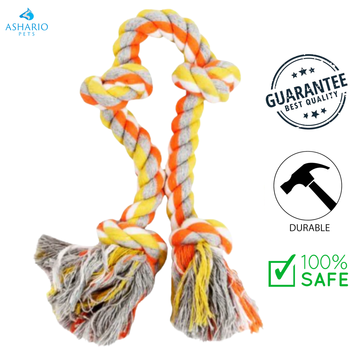 BuD'z - Rope With 4 Knots Orange & Yellow