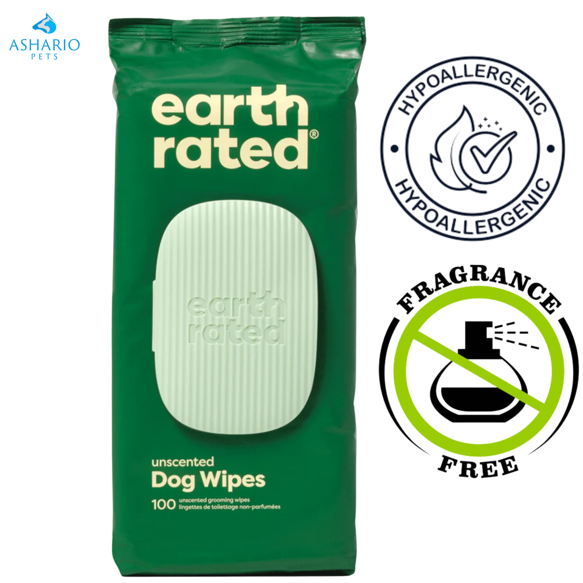 Earth Rated - Unscented Compostable Pet Wipes