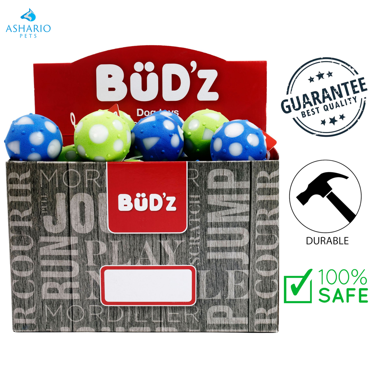 BuD'z - Small Rubber Full Ball Dog Toy