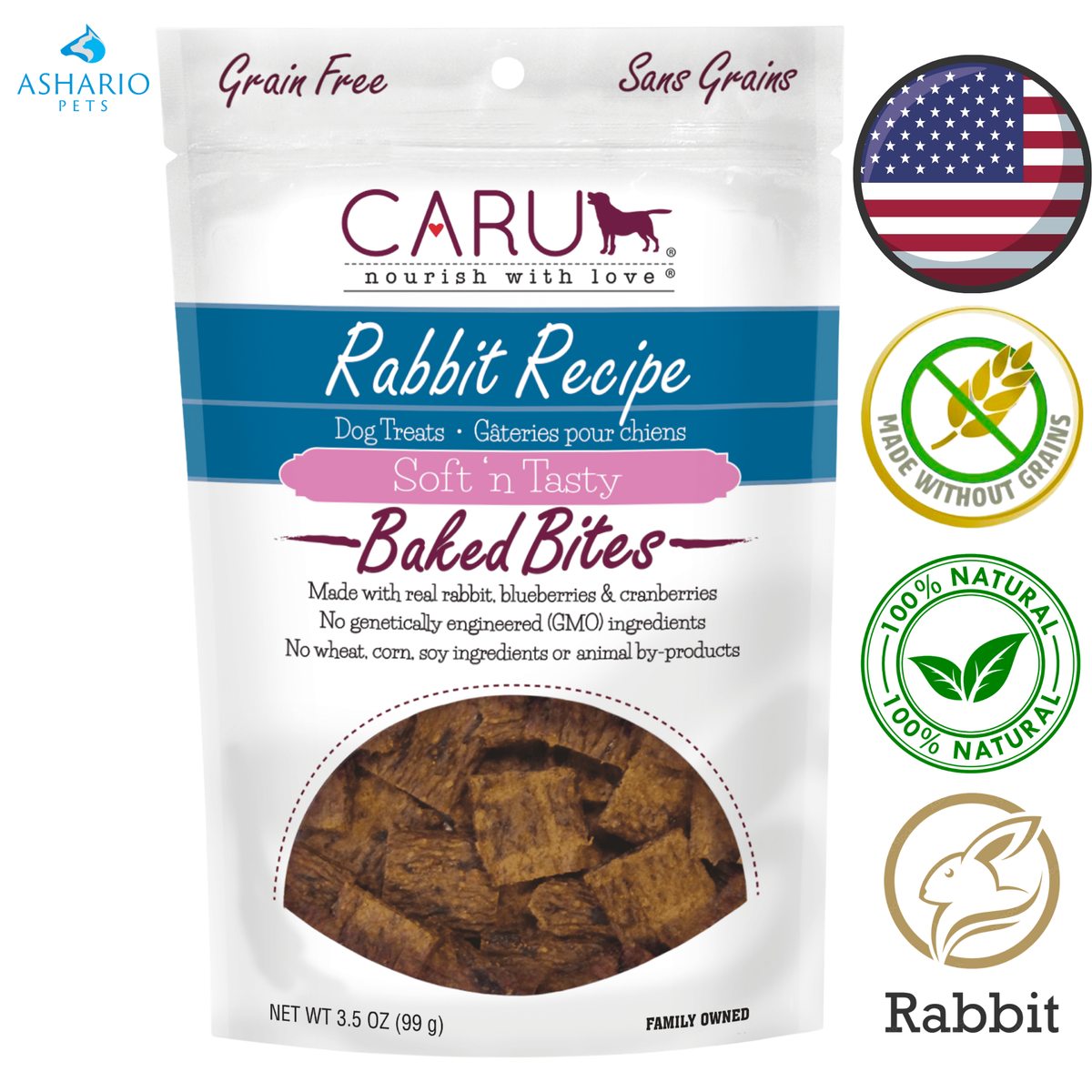Caru - Soft & Tasty Bites Dog Treats - 3.75 Oz