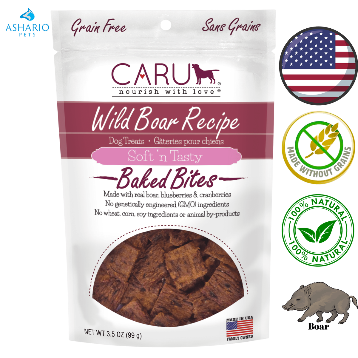 Caru - Soft & Tasty Bites Dog Treats - 3.75 Oz