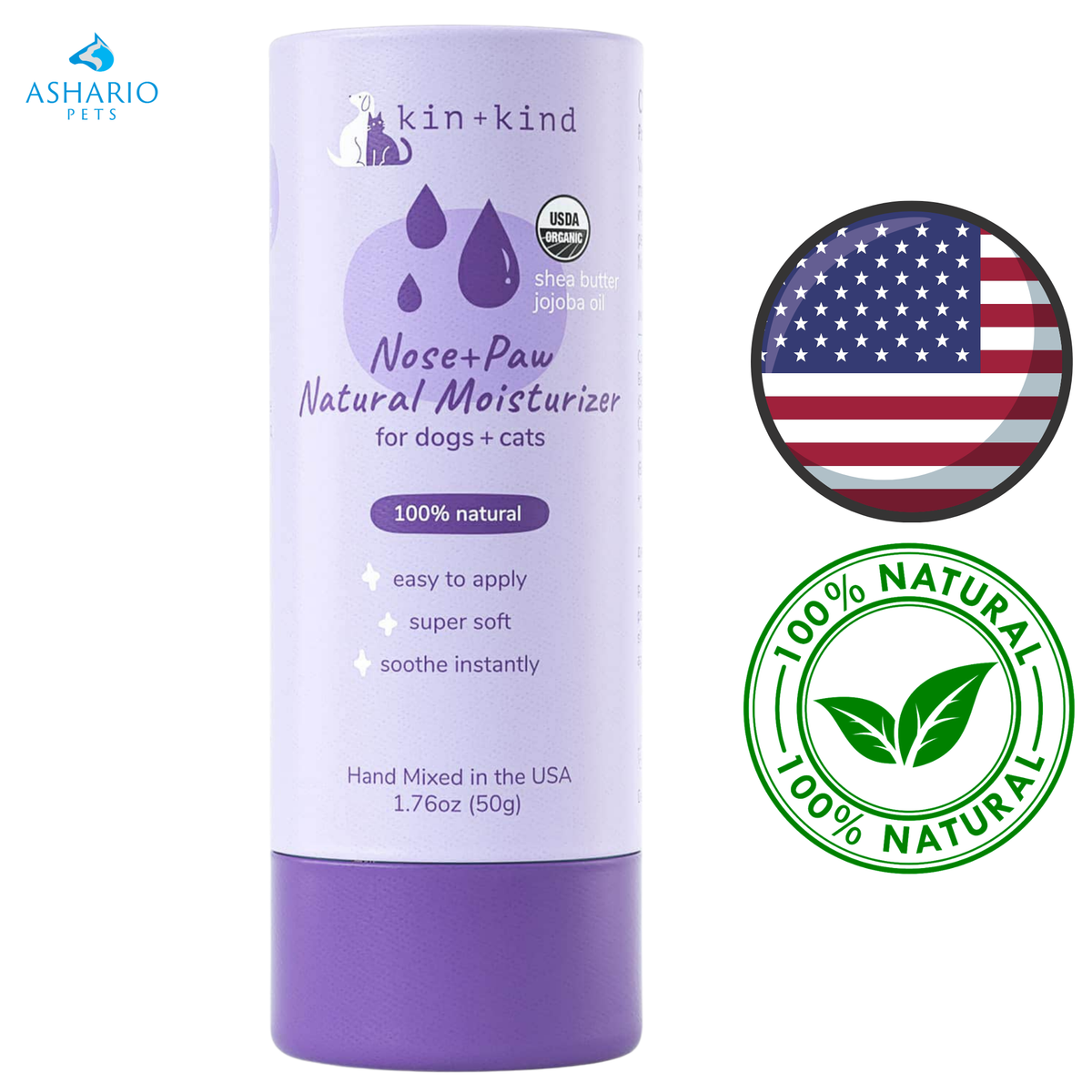 Kin+Kind - Nose and Paw Moisturizer Stick For Cats & Dogs