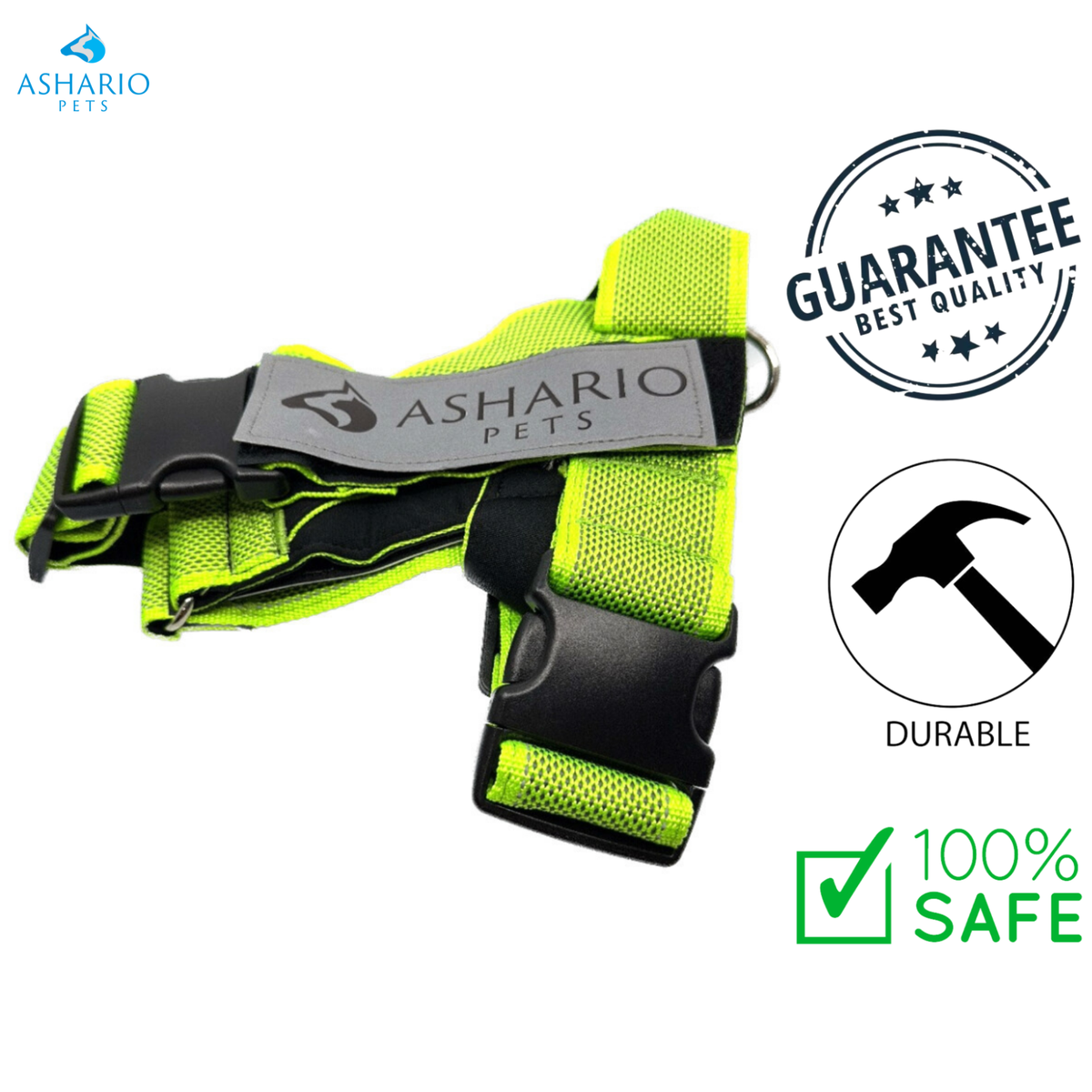 Ashario Pets - "BreezyVest" Summer Lightweight Reflective Harness - M