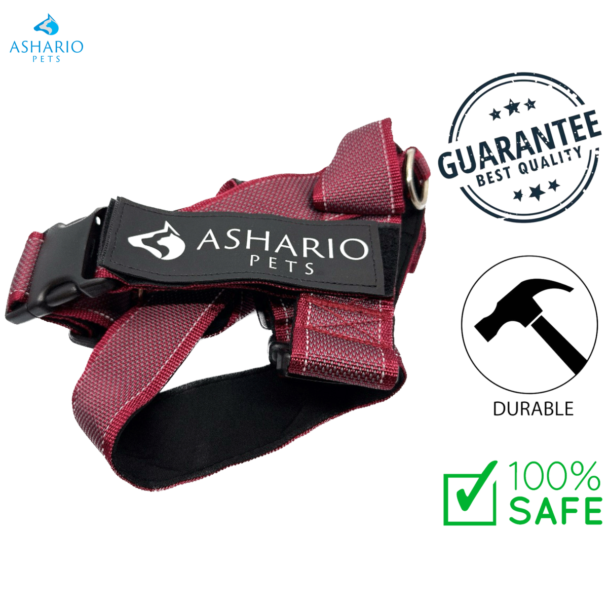 Ashario Pets - "BreezyVest" Summer Lightweight Reflective Harness - M
