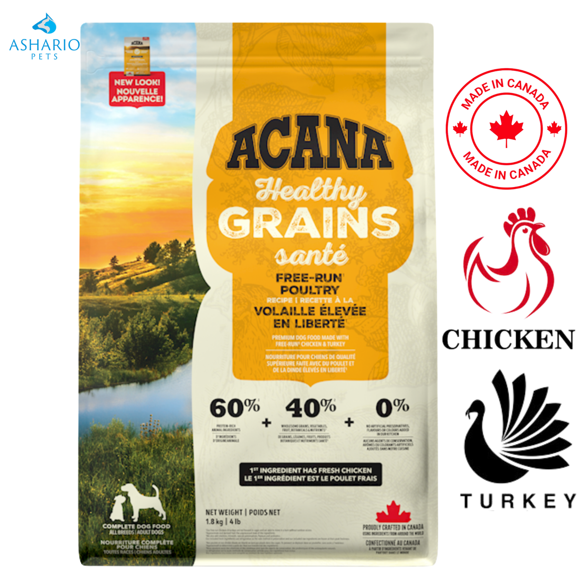 Acana - Healthy Grains Free-Run Poultry Dry Dog Food