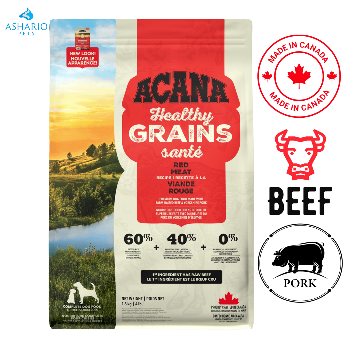 Acana - Healthy Grains Ranch-Raised Red Meat Dry Dog Food