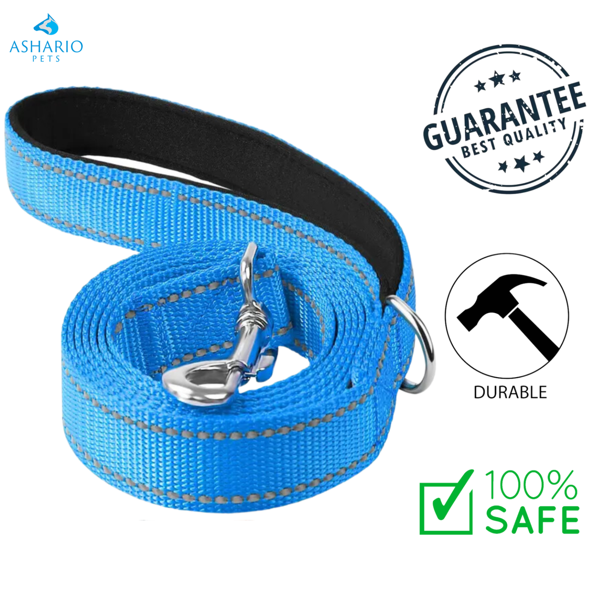 Ashario Pets - Reflective Comfort Dog Leash