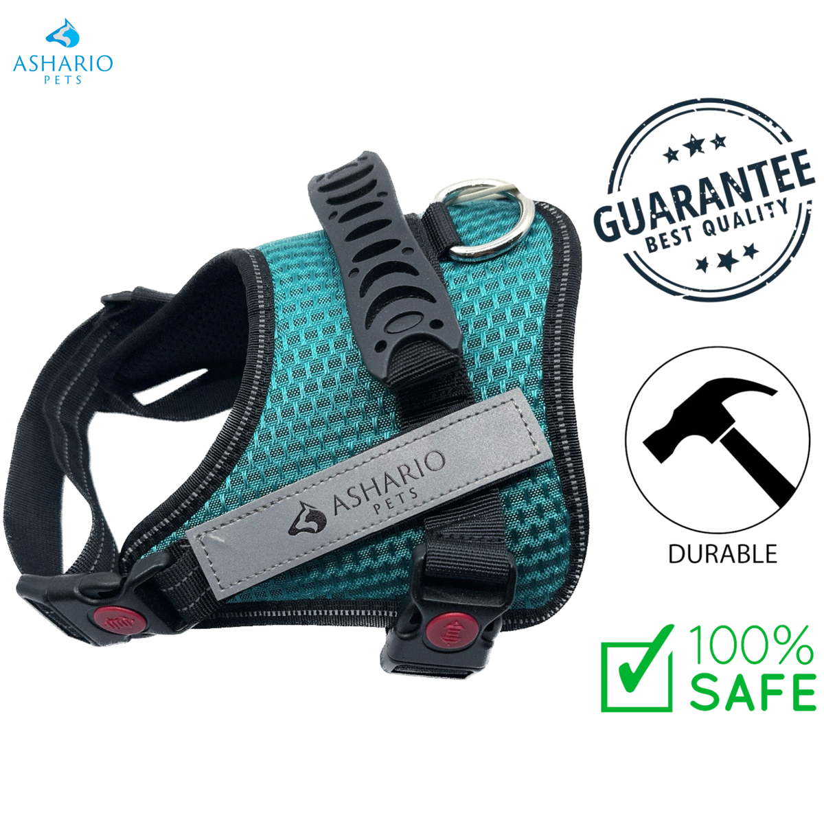 Ashario Pets - "TactiHarness Lite" Reflective No-Pull Design Harness - L