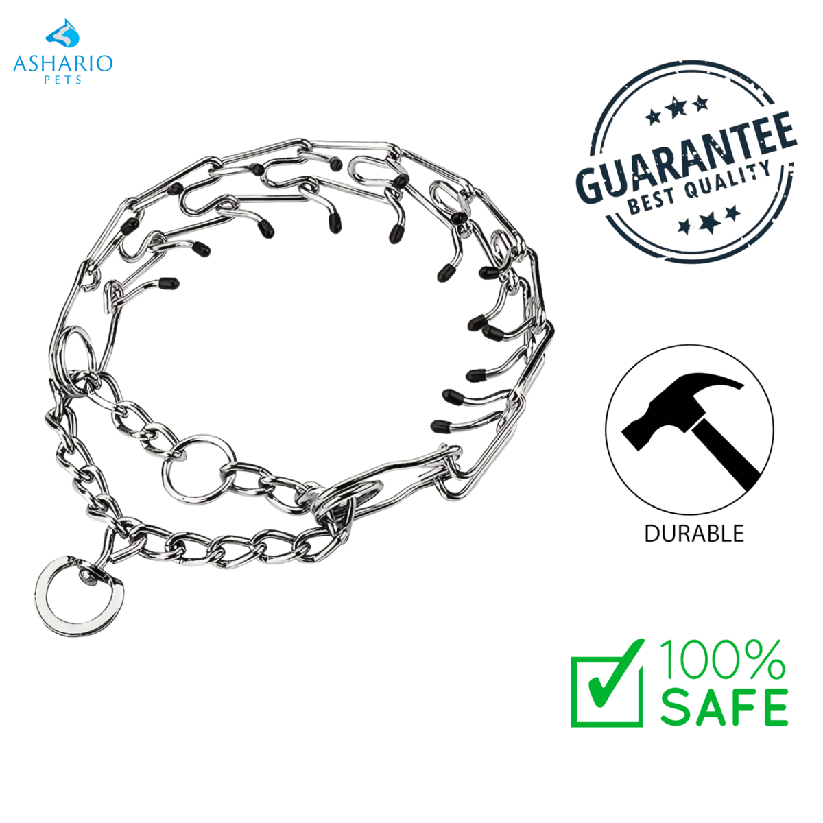 Ashario Pets - Stainless Steel Prong Training Collar