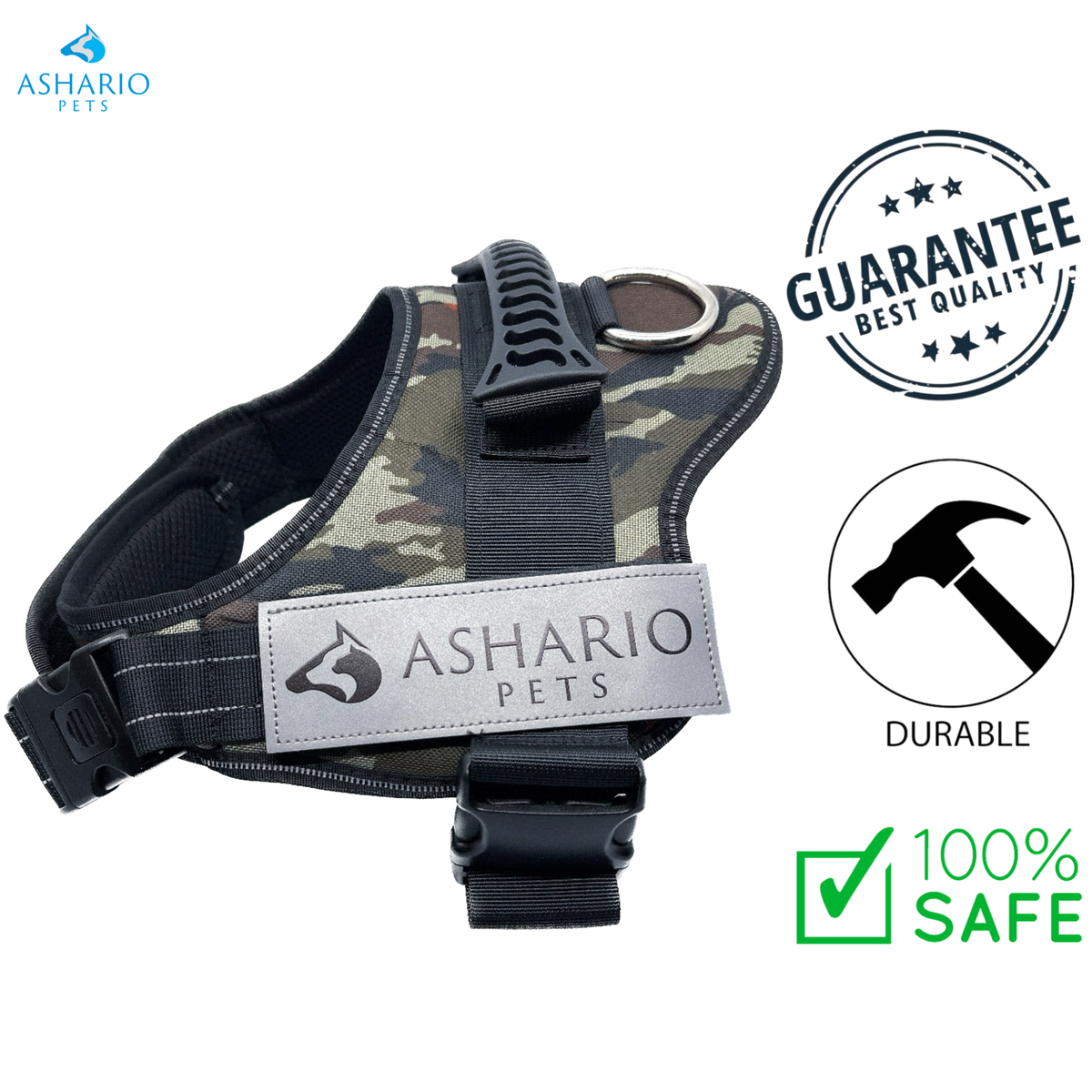 Ashario Pets - "TactiHarness" Reflective No-Pull Design Harness - S
