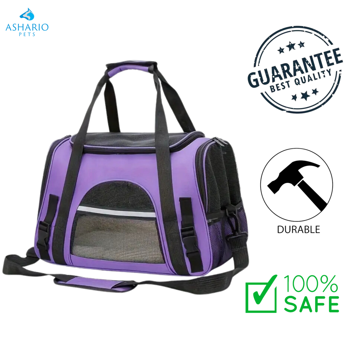 Ashario Pets - Ultra Comfort Portable Pet Travel Carrier Bag