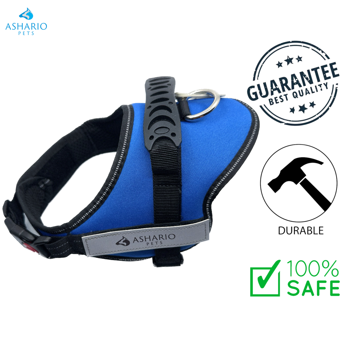 Ashario Pets - "TactiHarness" Reflective No-Pull Design Harness - M