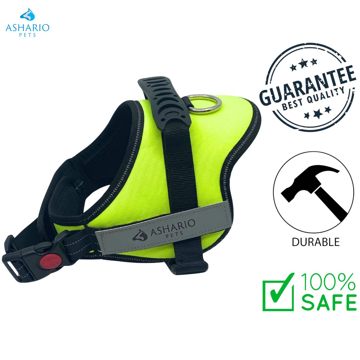 Ashario Pets - "TactiHarness" Reflective No-Pull Design Harness - S