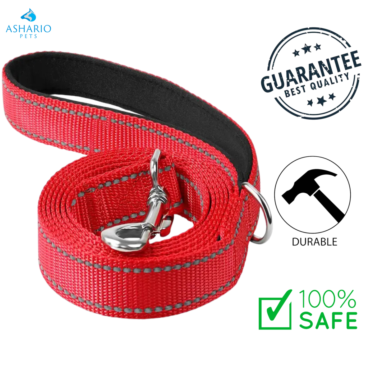 Ashario Pets - Reflective Comfort Dog Leash