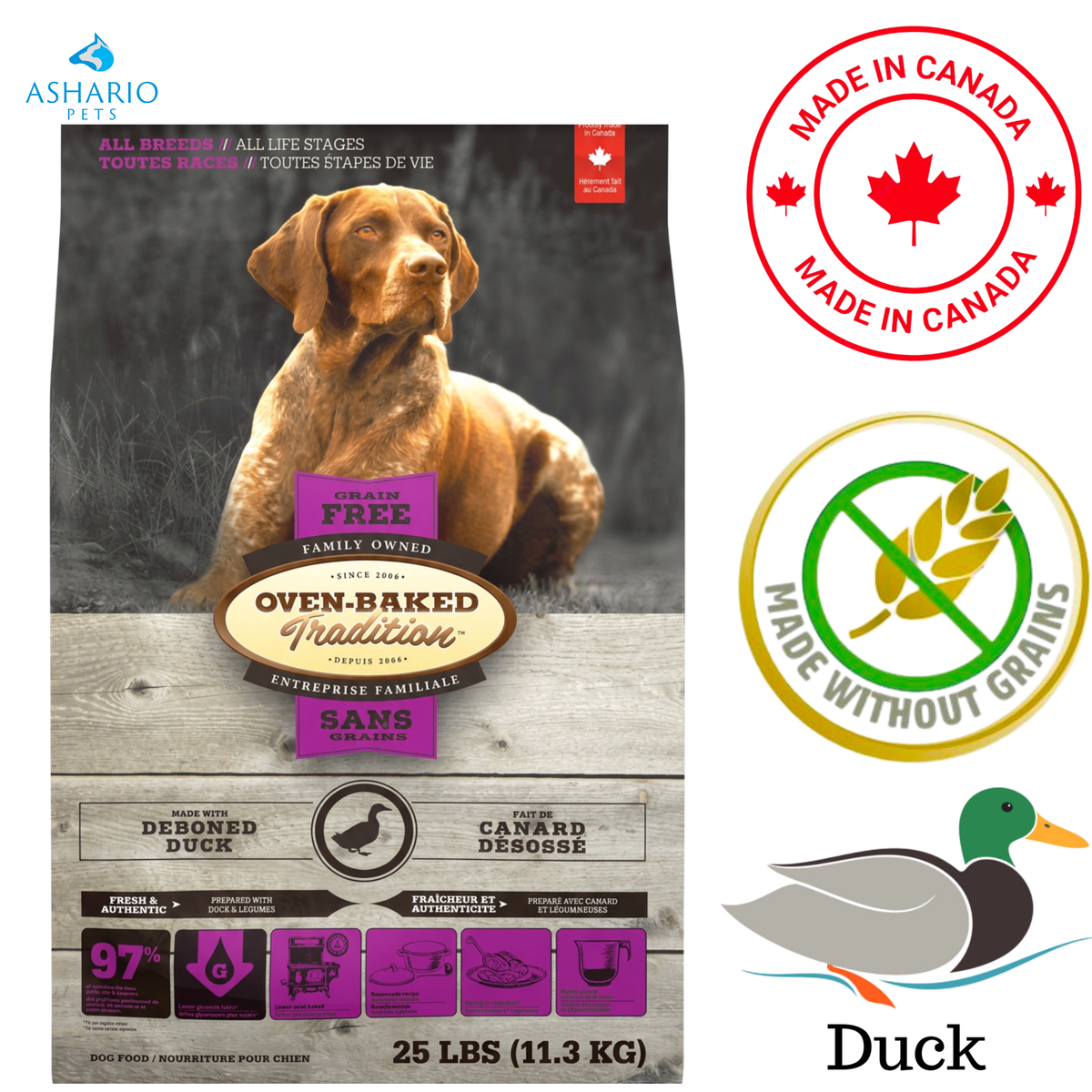 Oven-Baked Tradition - All Breeds All Life Stages Grain Free Duck Dry Dog Food
