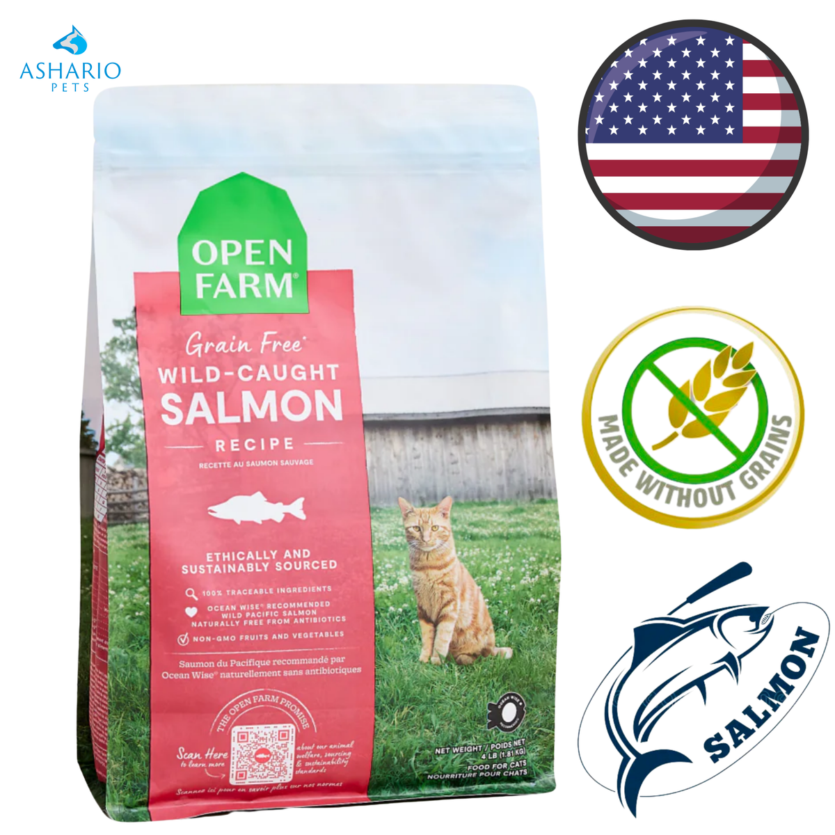 Open Farm - Grain Free Wild Caught Salmon Dry Cat Food
