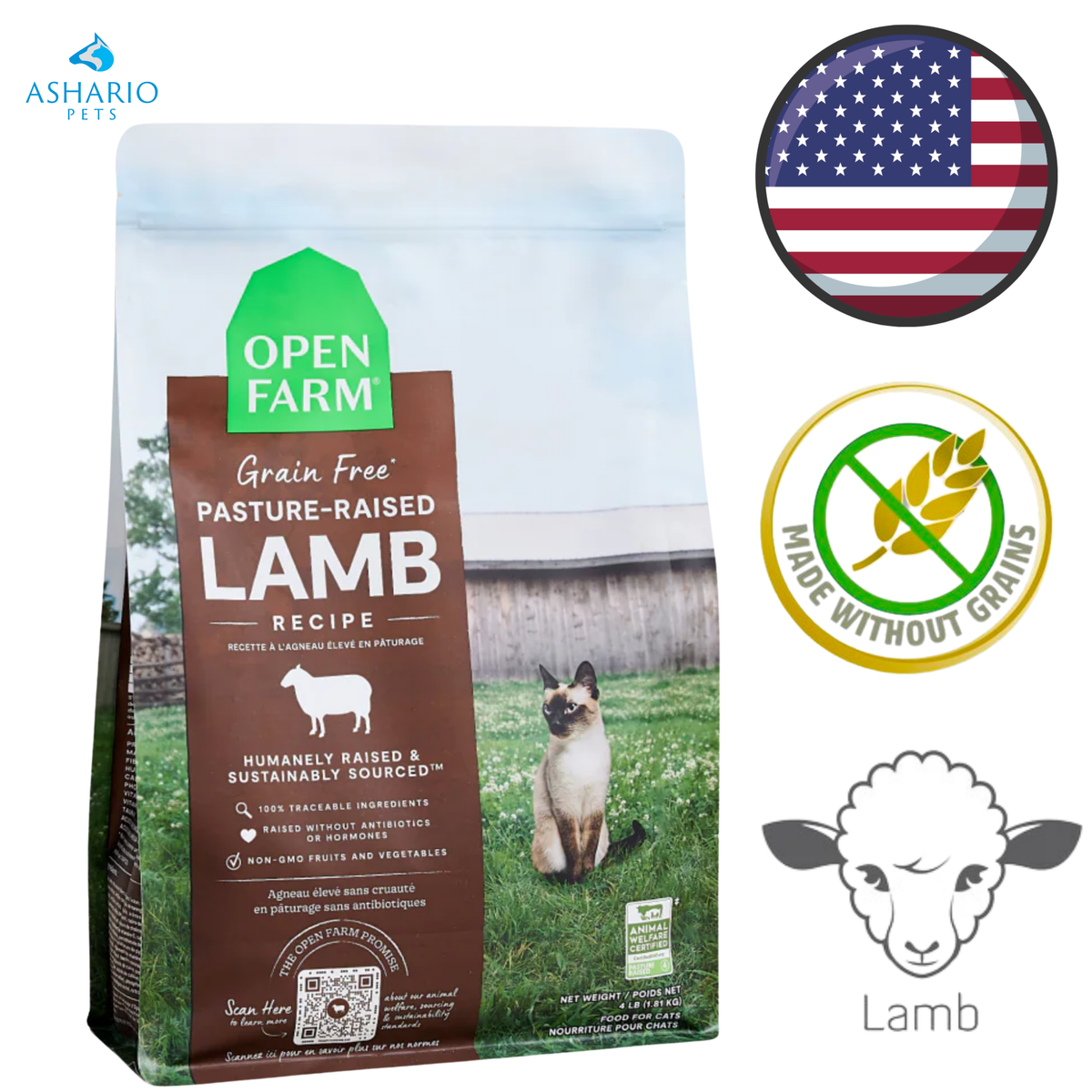 Open Farm - Grain Free Pasture-Raised Lamb Dry Cat Food