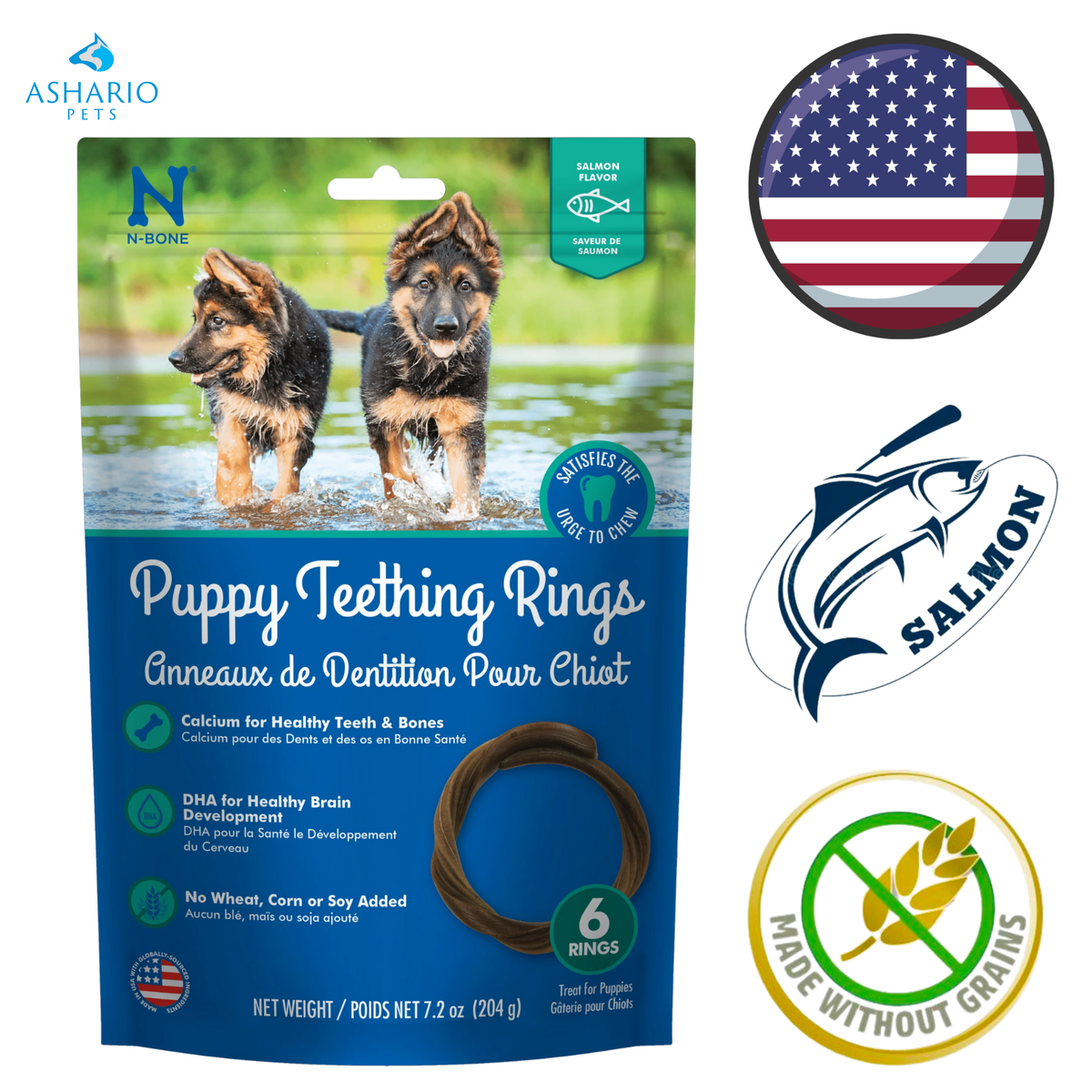 NPIC - Puppy Salmon Flavour Teething Rings