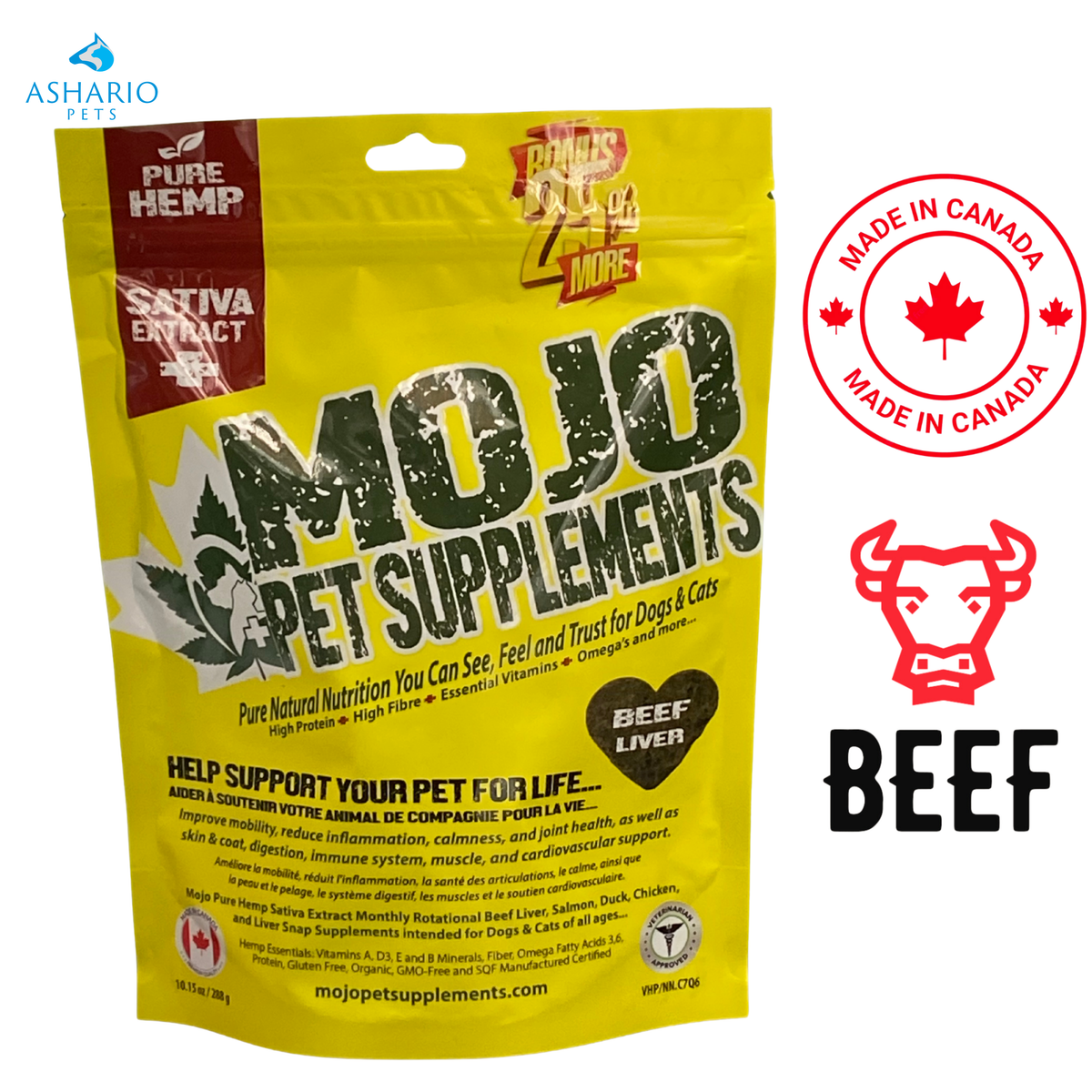 MOJO Pet Supplements - Beef Liver Flavoured Hemp Treats