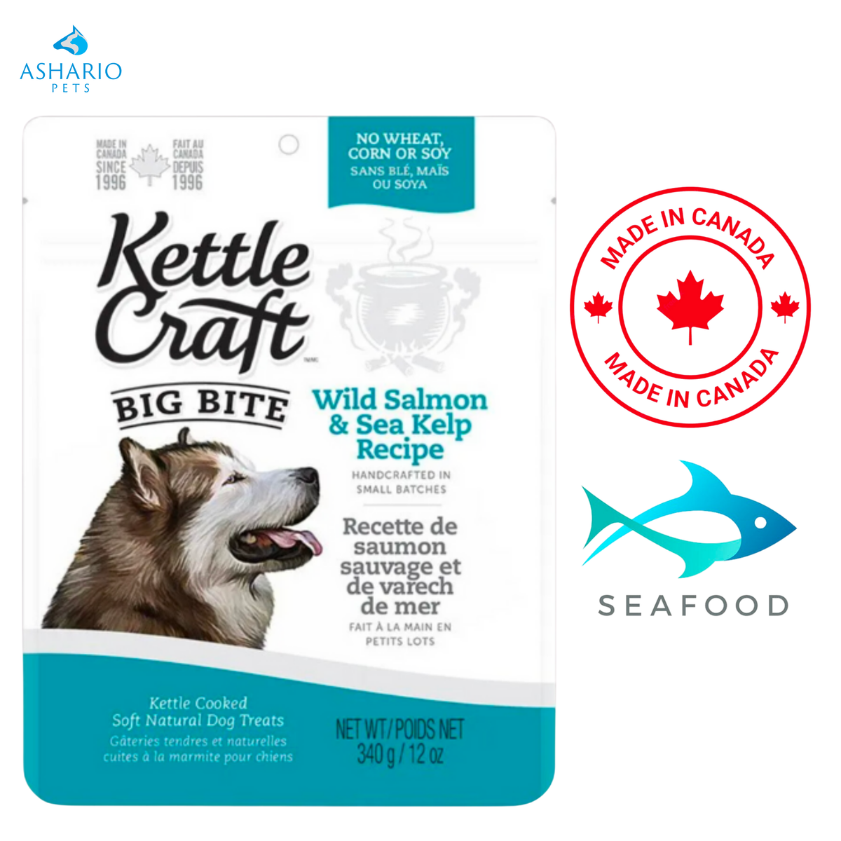 Kettle Craft - Wild Salmon And Sea Kelp Big Bite Dog Treats