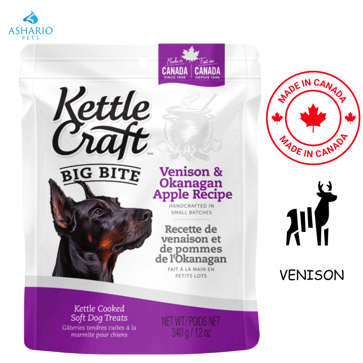 Kettle Craft - Venison And Okanagan Apple Big Bite Dog Treats