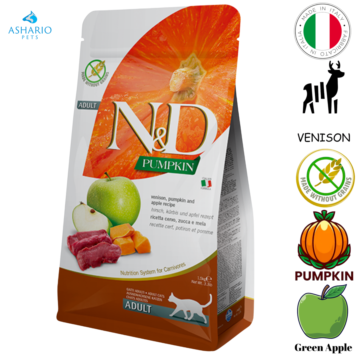 Farmina - Pumpkin Venison & Apple Dry Cat Food