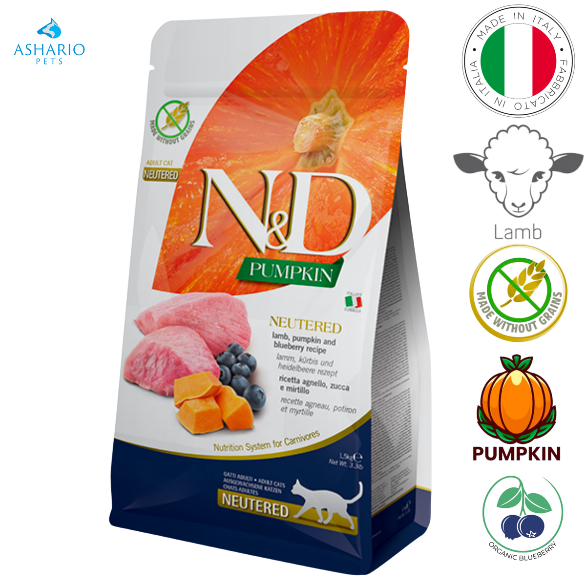 Farmina - Pumpkin Lamb & Blueberry Neutered Dry Cat Food
