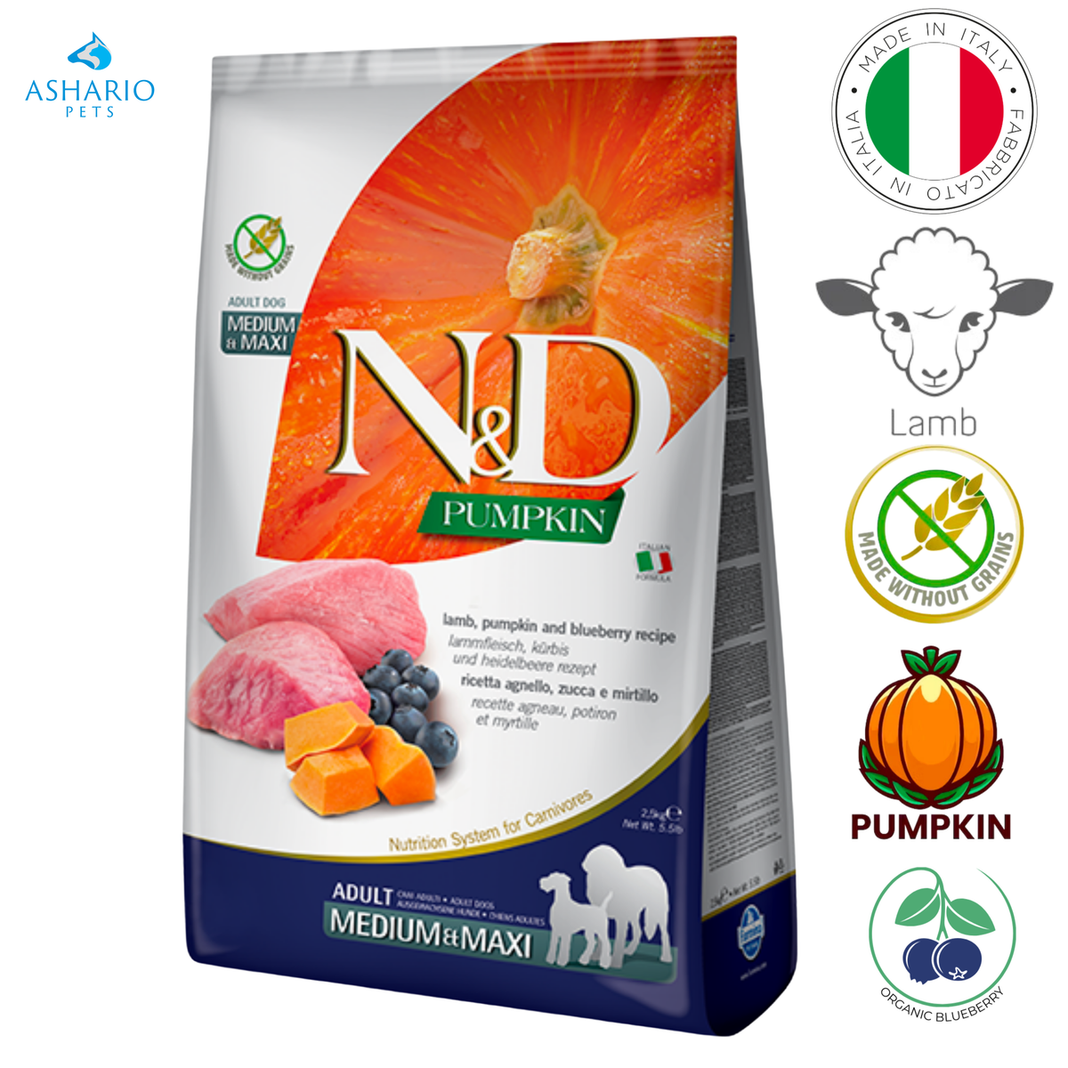 Farmina - Pumpkin Lamb & Blueberry Medium & Maxi Dry Dog Food