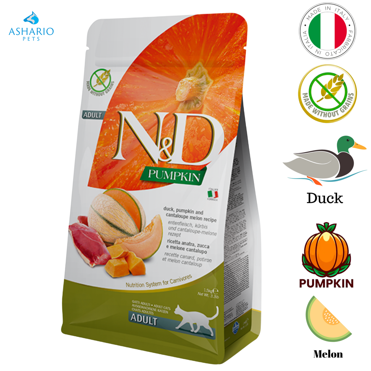 Farmina - Pumpkin Duck & Cantaloupe Dry Cat Food
