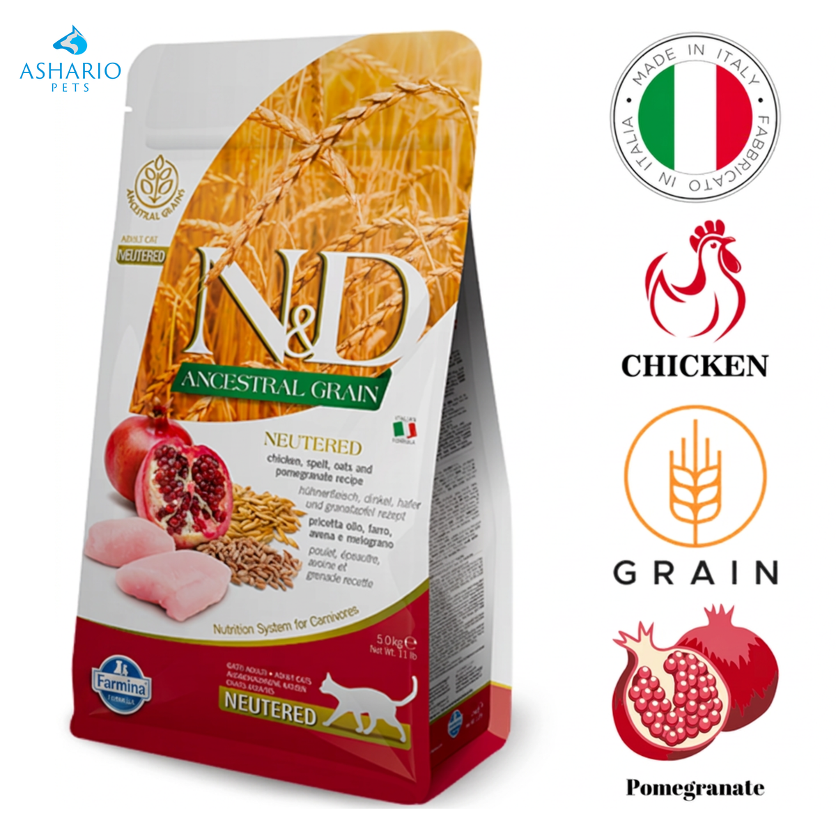 Farmina - Ancestral Grain Chicken & Pomegranate Neutered Dry Cat Food