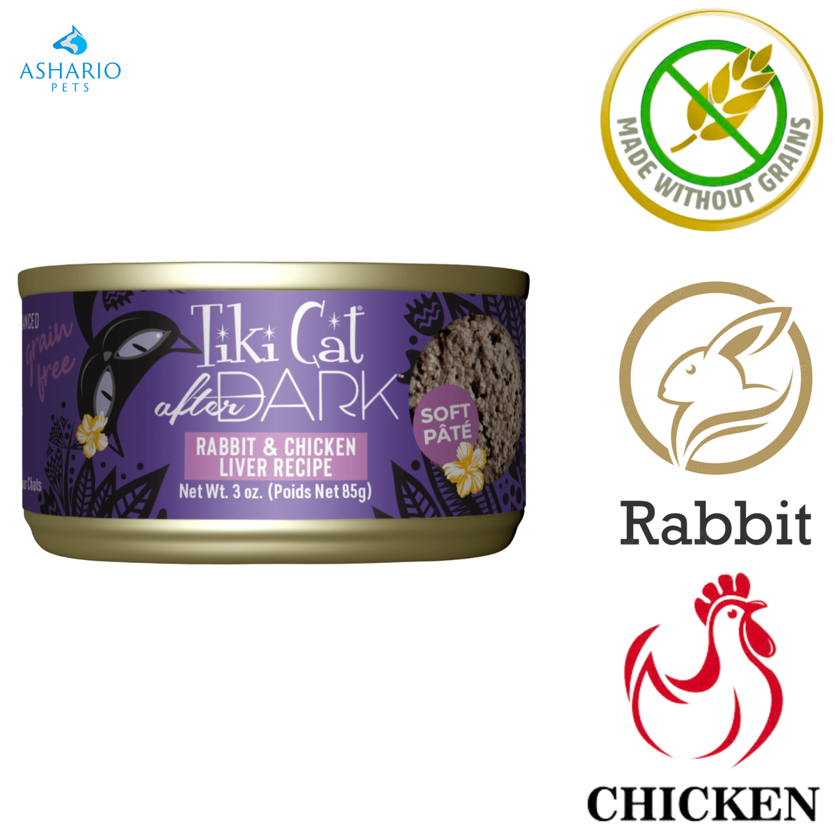 Tiki Cat - After Dark Rabbit & Chicken Liver Canned Cat Food