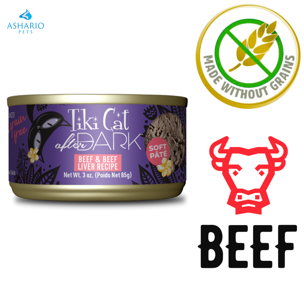 Tiki Cat - After Dark Beef & Beef Liver Pate Canned Cat Food