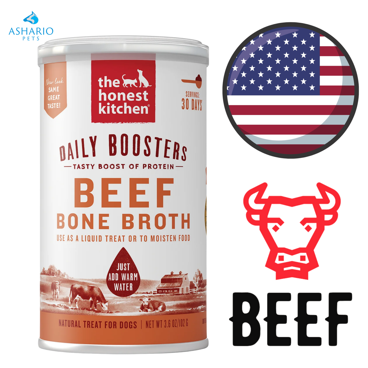 The Honest Kitchen - Beef & Turmeric Instant Bone Broth