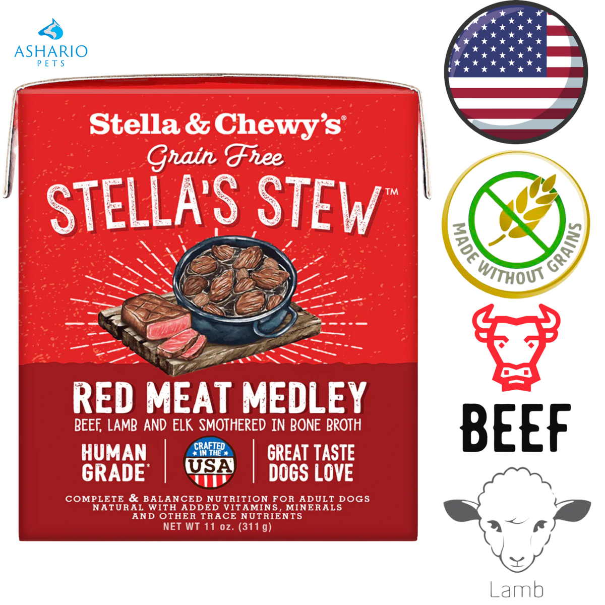 Stella & Chewy's - Stella's Stews Red Meat Medley Wet Dog Food