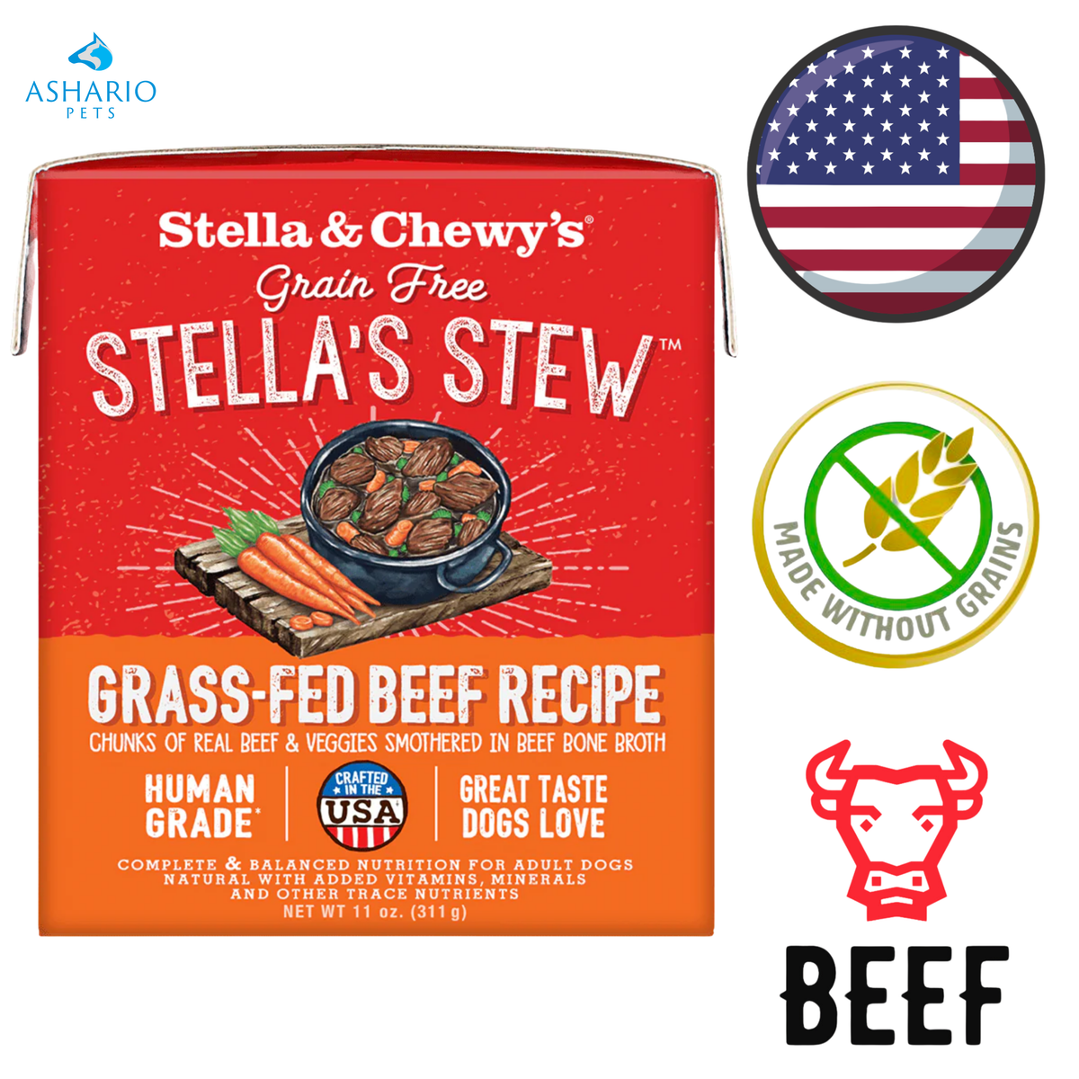 Stella & Chewy's - Stella's Stews Grass-Fed Beef Wet Dog Food