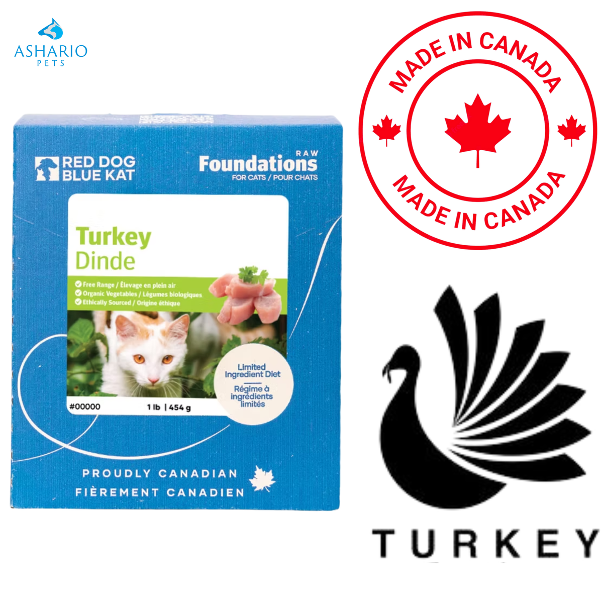 Red Dog Blue Kat - Foundations Turkey Raw Cat Food