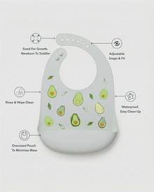 Silicone Bib Printed - Avocado