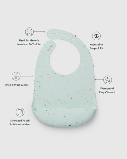 Silicone Bib - Confetti Mint