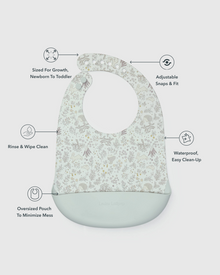Silicone Bib Printed - Hedgehog Forest