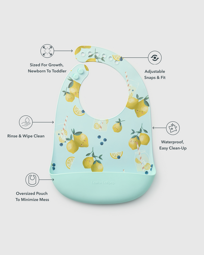 Silicone Bib Printed - Lemon Squeezy